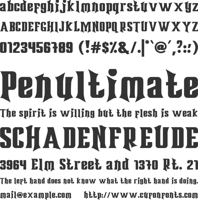 Warrior of World font preview