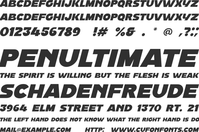 Young Gunners font preview