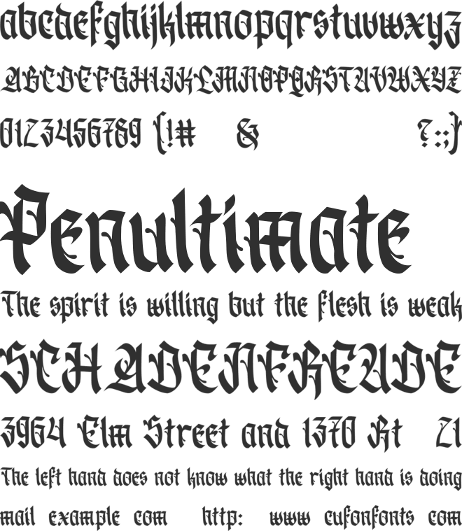 Blackpearl font preview