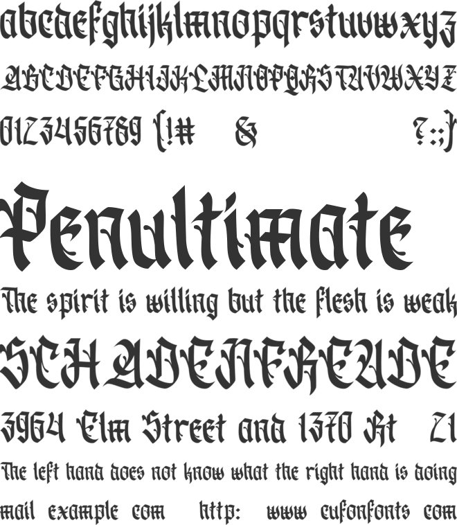 Blackpearl font preview