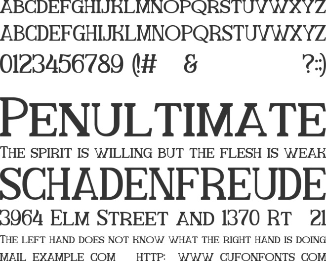 Venerema font preview