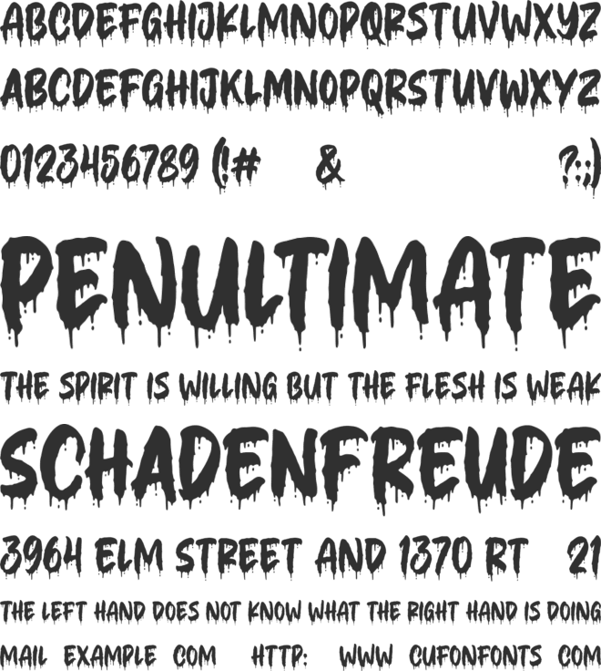 Bloody Scary font preview