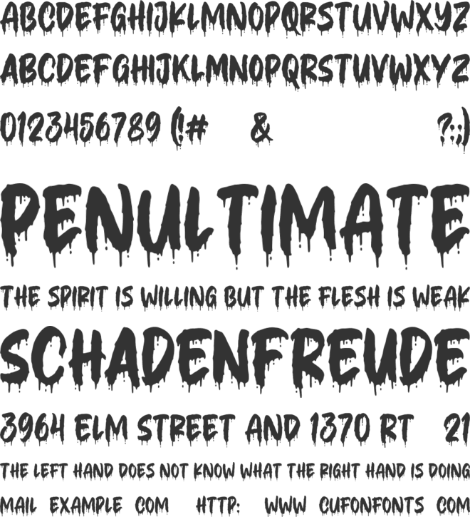 Bloody Scary font preview