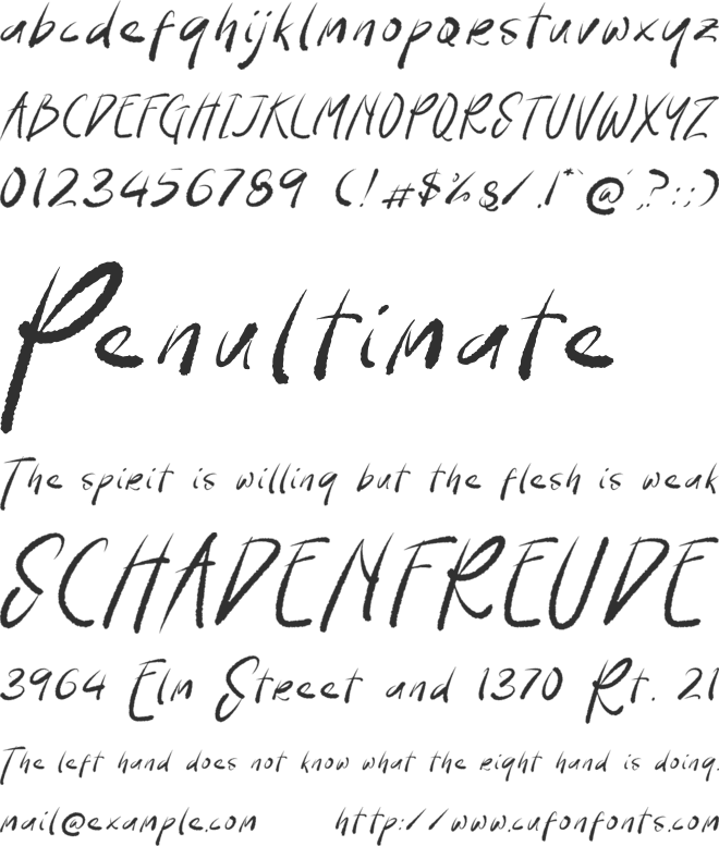 Nightmare Eggplant font preview