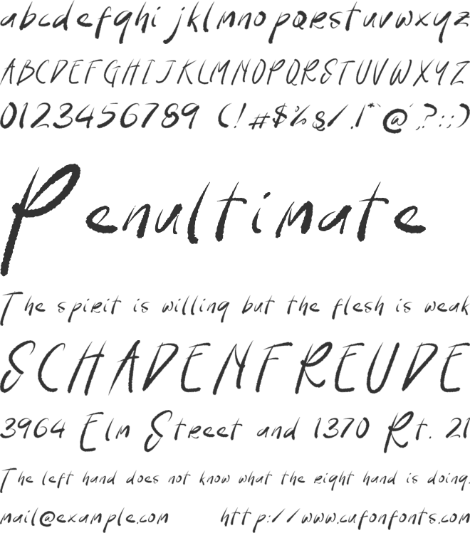 Nightmare Eggplant font preview