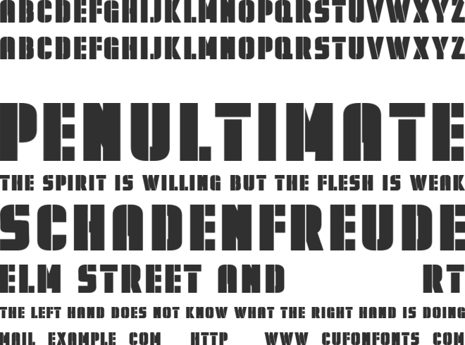 REDS font preview