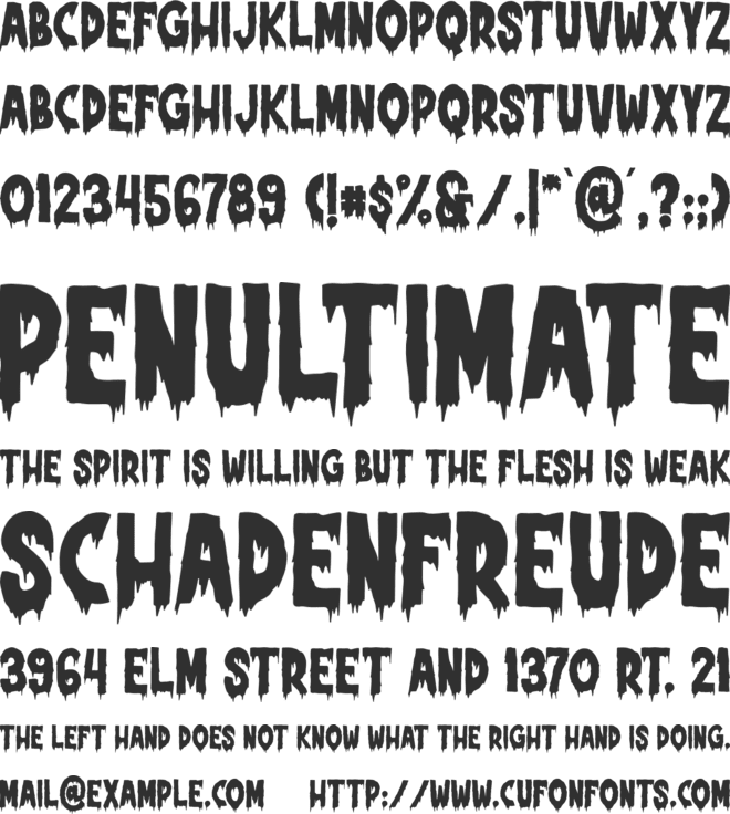 Bloody Frozen font preview