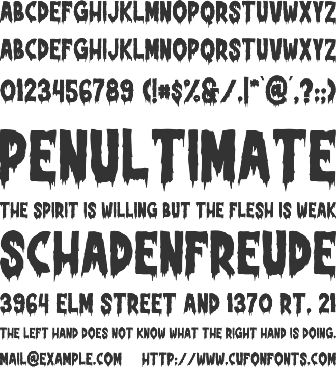 Bloody Frozen font preview