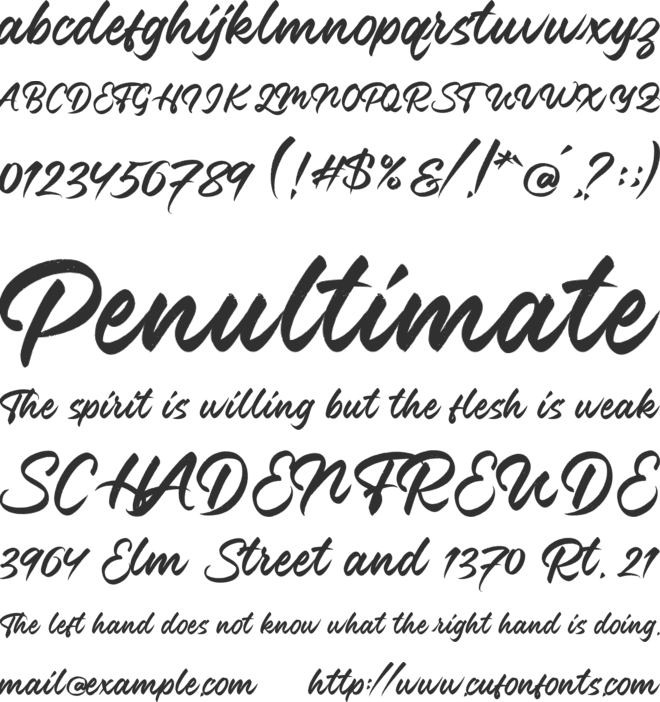 Font Brush font preview