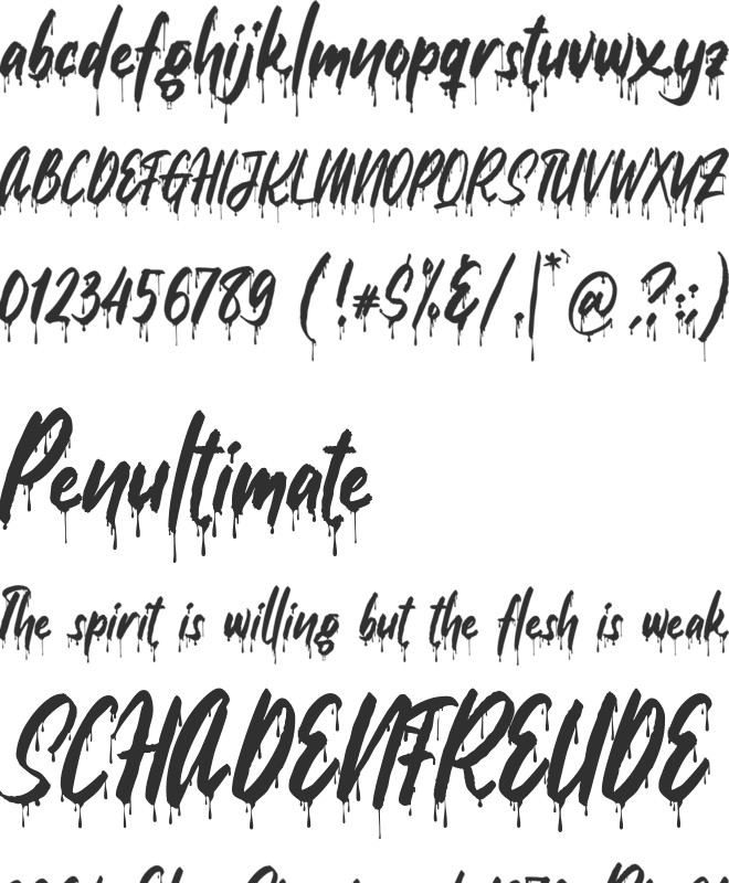 Drippy Message font preview