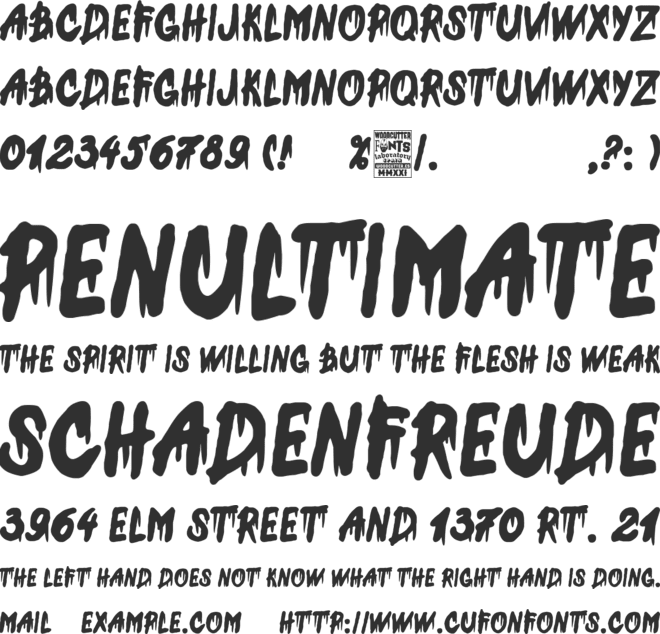 Extreme Pain font preview
