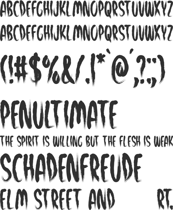 Fearful House font preview