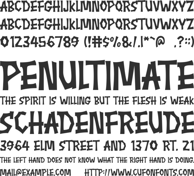 Creepy Story font preview