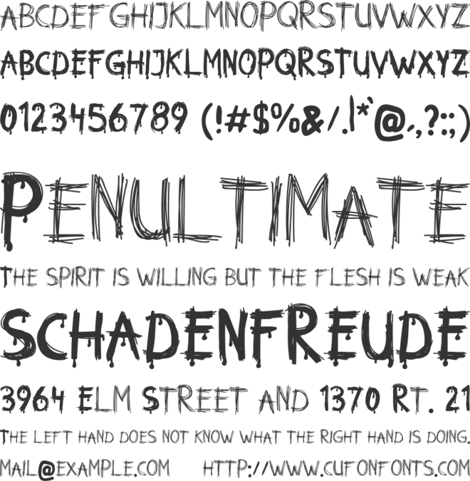 HORROR 666 font preview