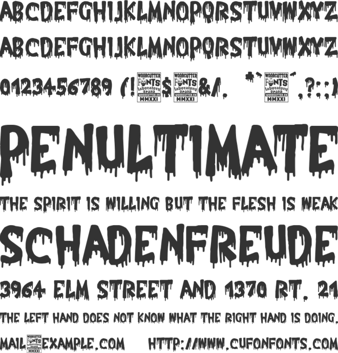 Death Road 13th font preview