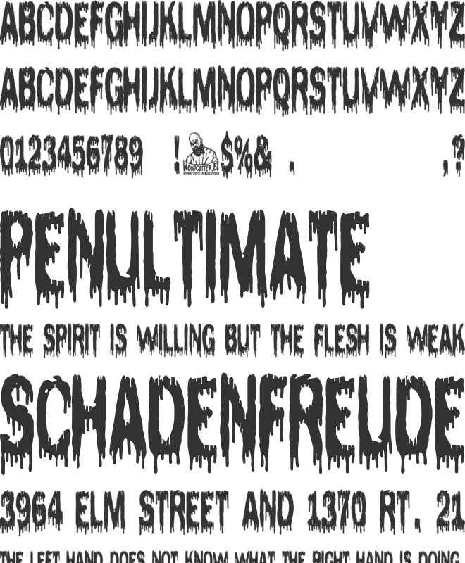 Bloody Sisters Night Club font preview