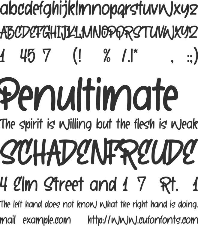 Cute Squishy font preview