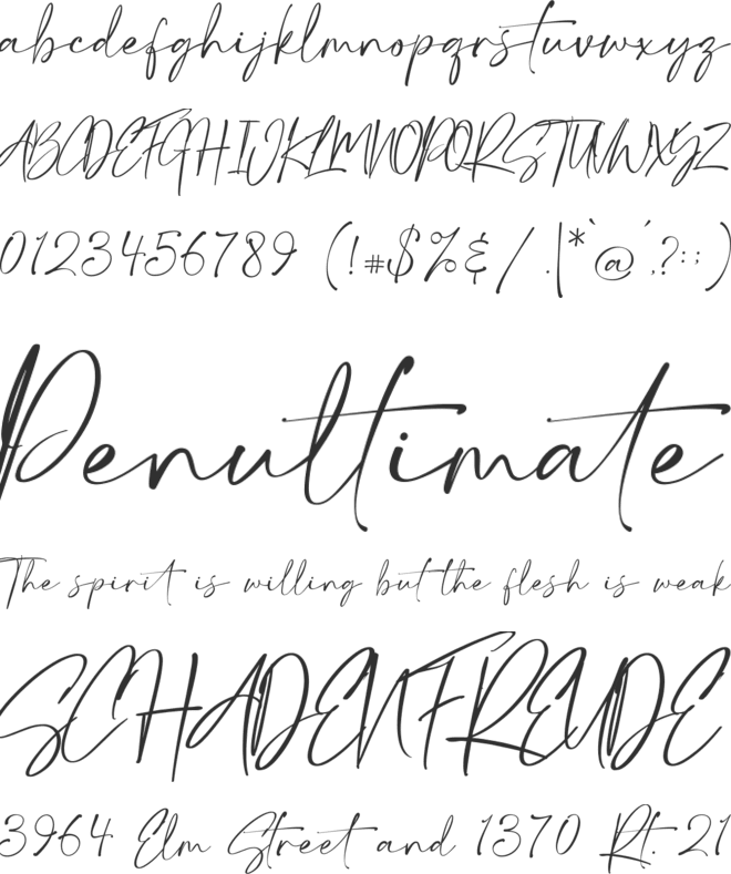 Hey Lovely 2nd font preview