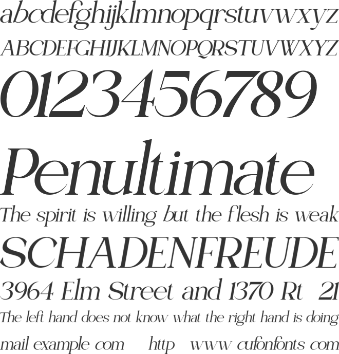 OliverOblique font preview