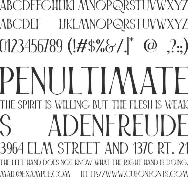 Caniago font preview