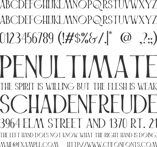 Caniago font preview