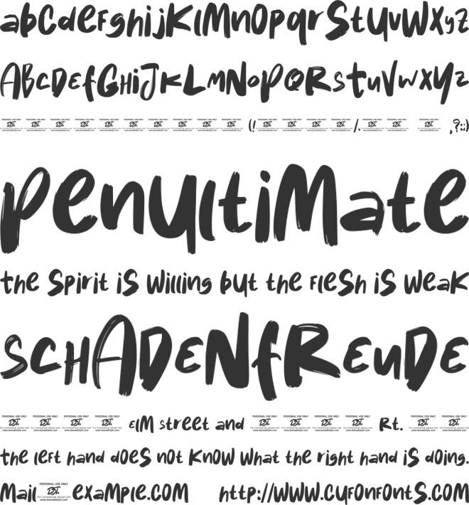 Kebalik Brush font preview