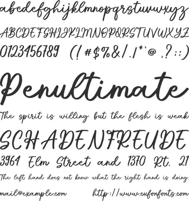 Radiant Signature font preview
