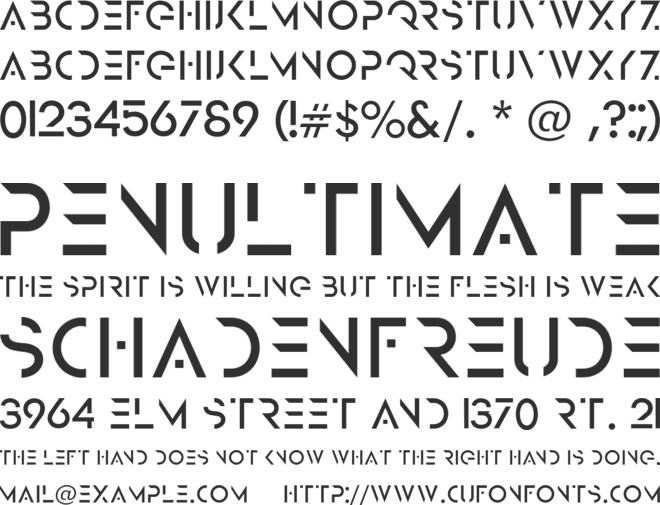 GREY font preview