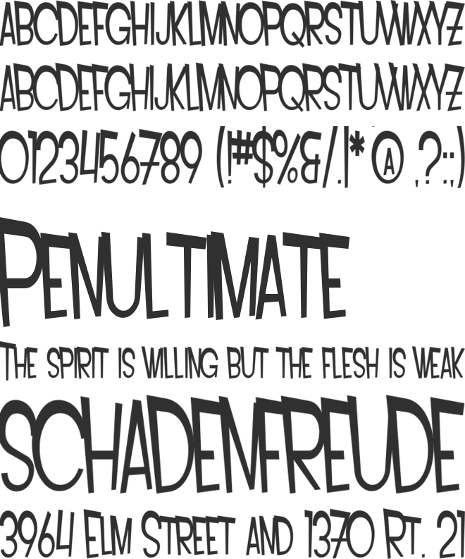 SF Intoxicated Blues font preview