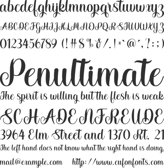 Irendy font preview