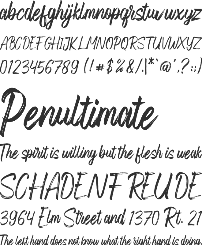 Fronds Getturing font preview