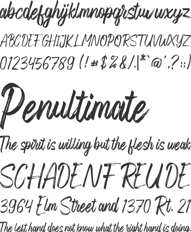 Fronds Getturing font preview
