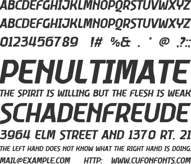 Pitlines font preview