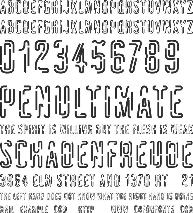 Neon Outlined font preview