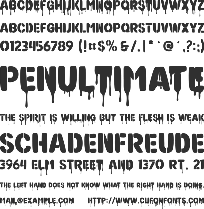 Haunted Cemetery font preview