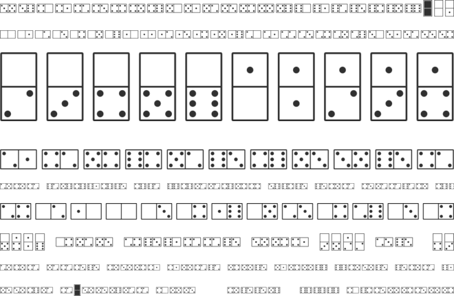 White Dominoes font preview