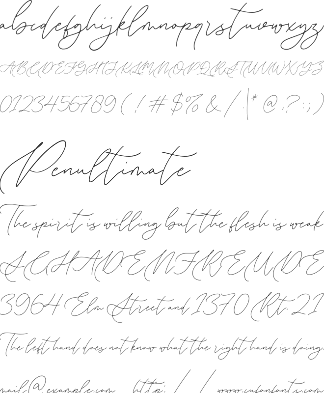 Milena Juliette font preview