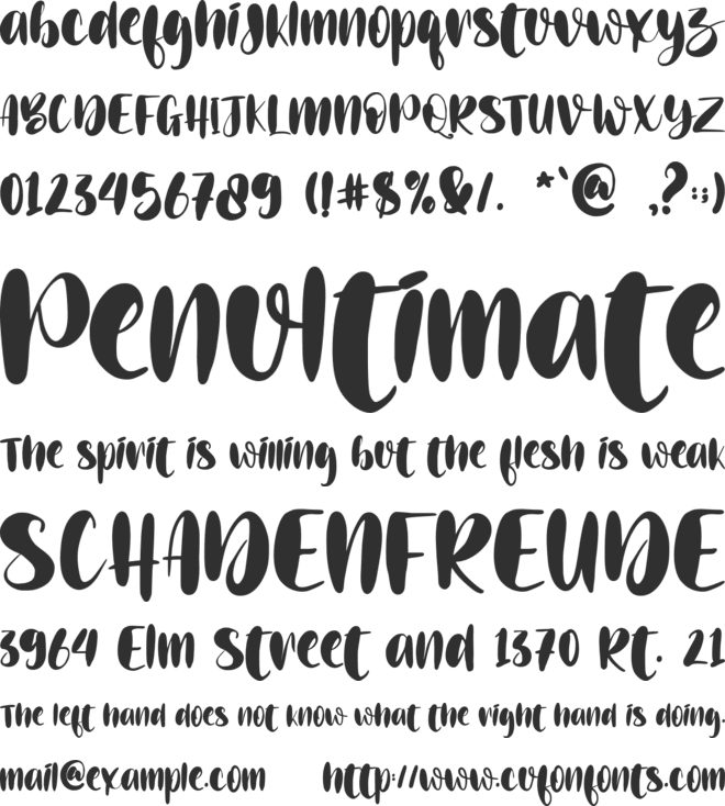 Bellano - Personal use font preview