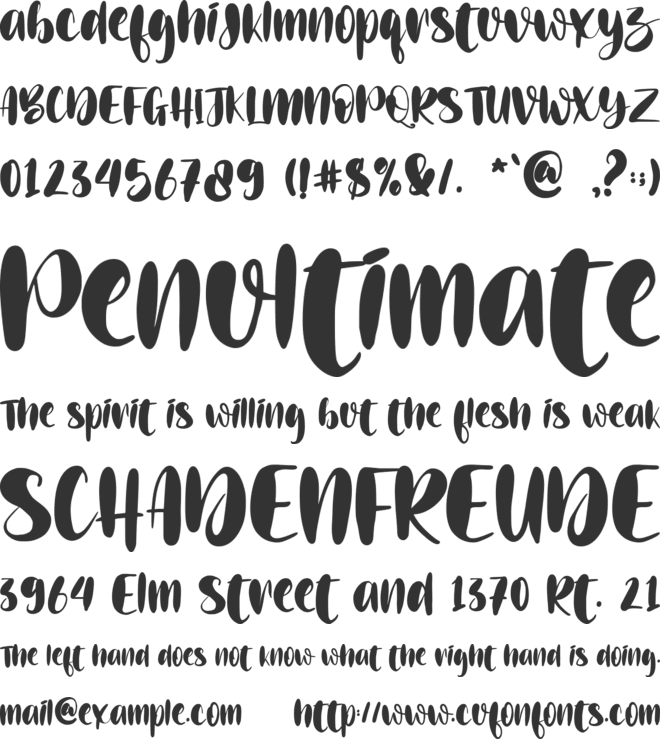 Bellano - Personal use font preview