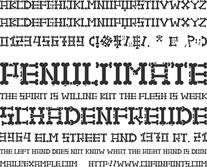 Hallo Skull - personal use font preview