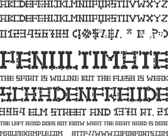 Hallo Skull - personal use font preview