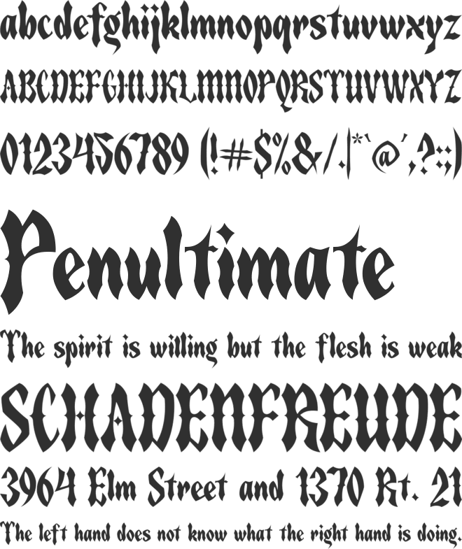 Spooky Frights font preview