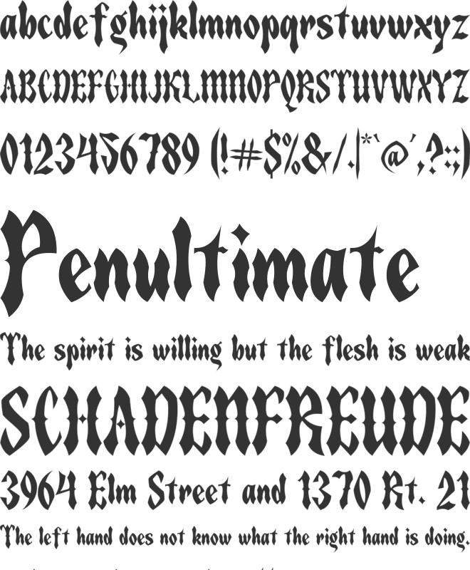 Spooky Frights font preview
