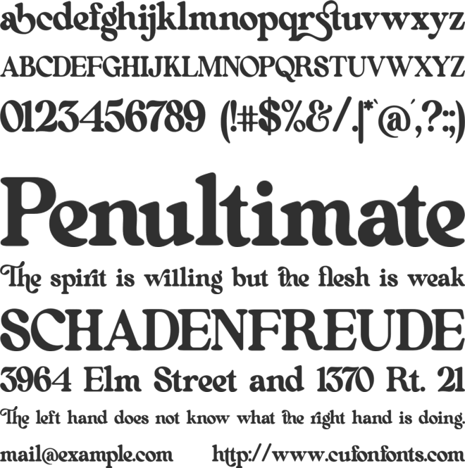 Neastone font preview