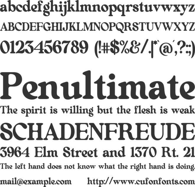 Neastone font preview