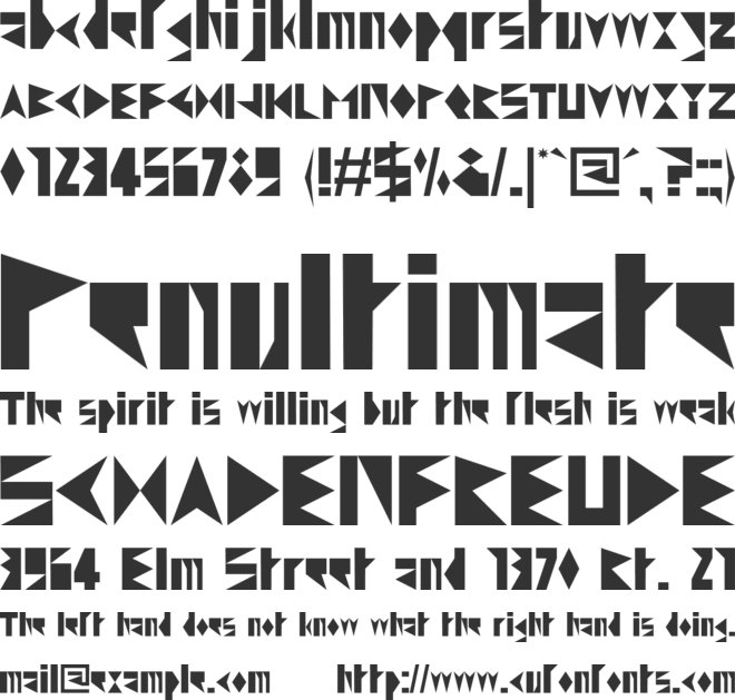 Depero Book font preview