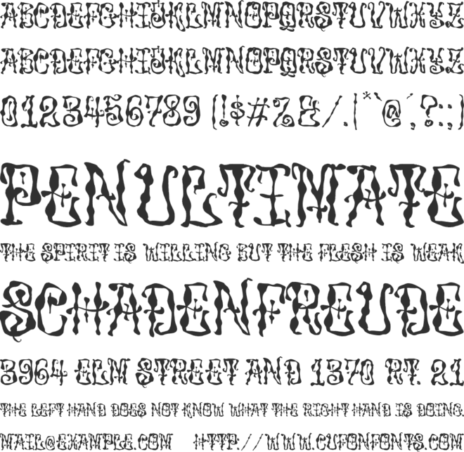 Oldest Graves font preview