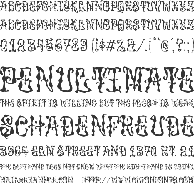 Oldest Graves font preview