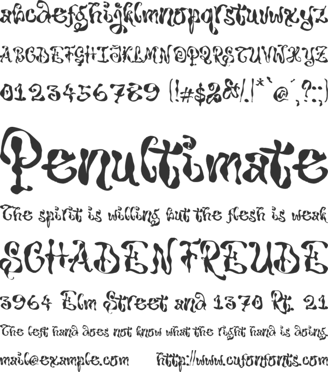 Scary Indigo font preview