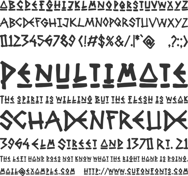 Grave Party font preview